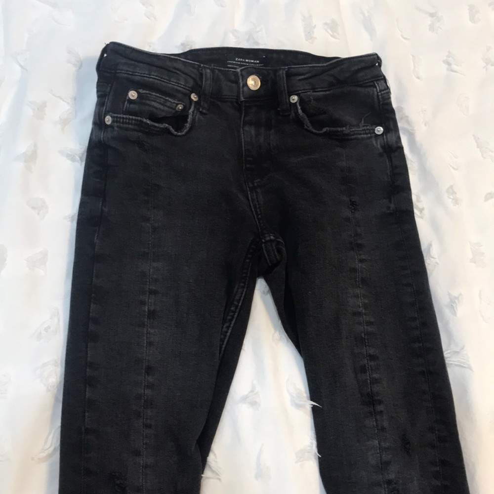 Zara washed black skinny jeans
